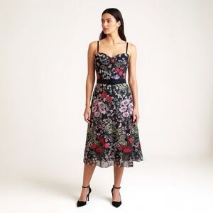 🖤 Dress The Population “Carlita” Bustier A-Line Midi Dress